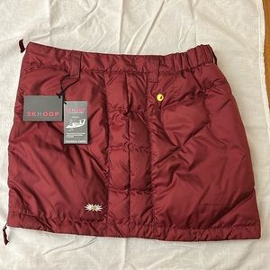 Brand New SKHOOP Mini Down Skirt Size: 04 L Color: 28 Port Red